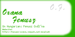 oxana fenusz business card